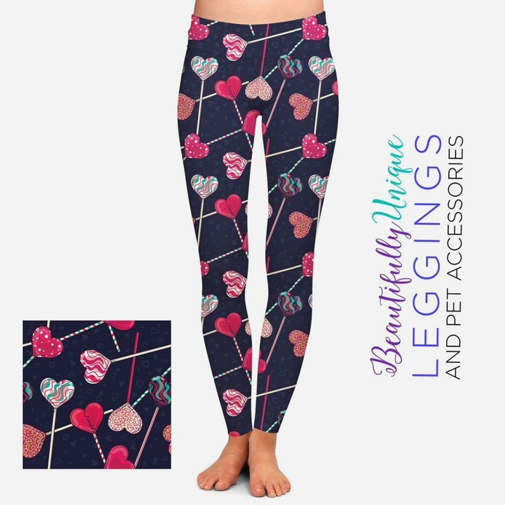 Heart Candy Valentine's Valentine Suckers Leggings